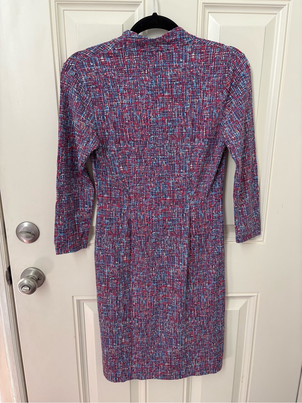J. McLaughlin Ivana Dress in Splatter Grid Print in Catalina Cloth - Picture 4 of 6
